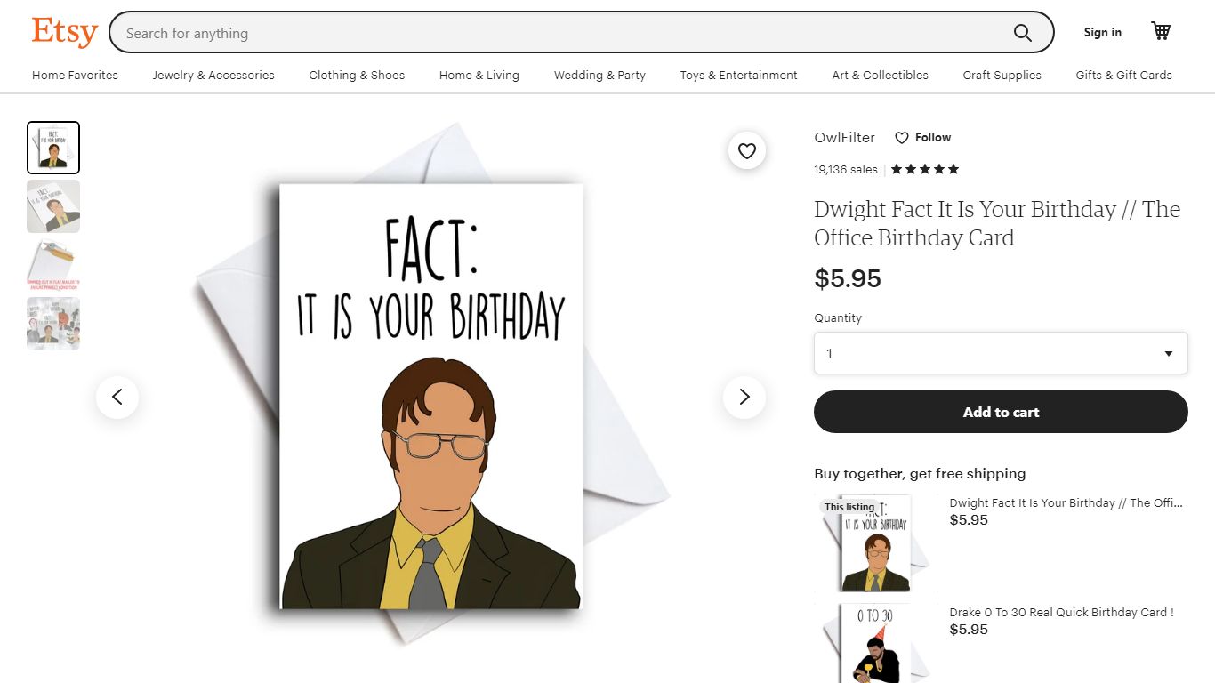 Dwight Fact It Is Your Birthday // The Office Birthday Card